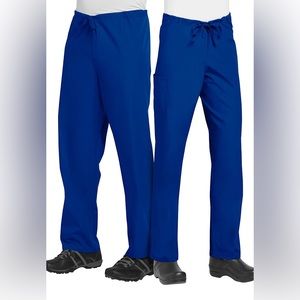 Bundle of 2 NEW ScrubZone by Landau Unisex Drawstring Scrub Pants in Cobalt Blue